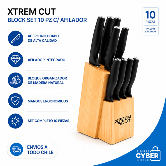 Xtrem Cut Block Set 10 pz c/ Afilador