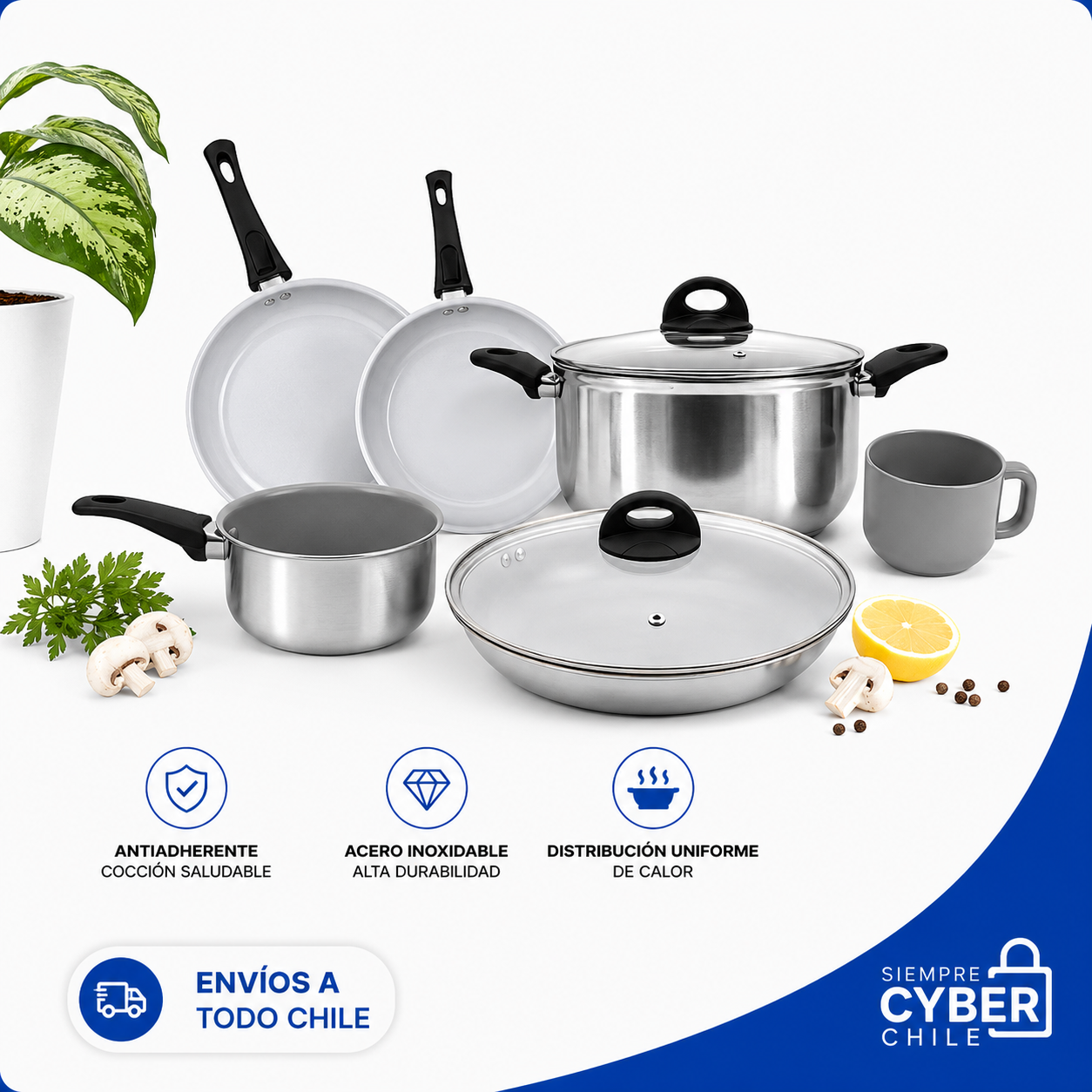 Batería de Cocina Xtrem Cook Steel 6 pz