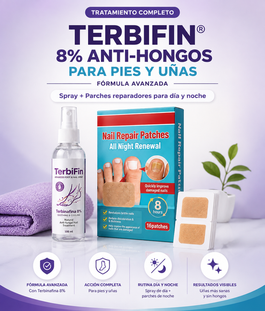 Kit TerbiFin Spray 8% + Parches Nocturnos