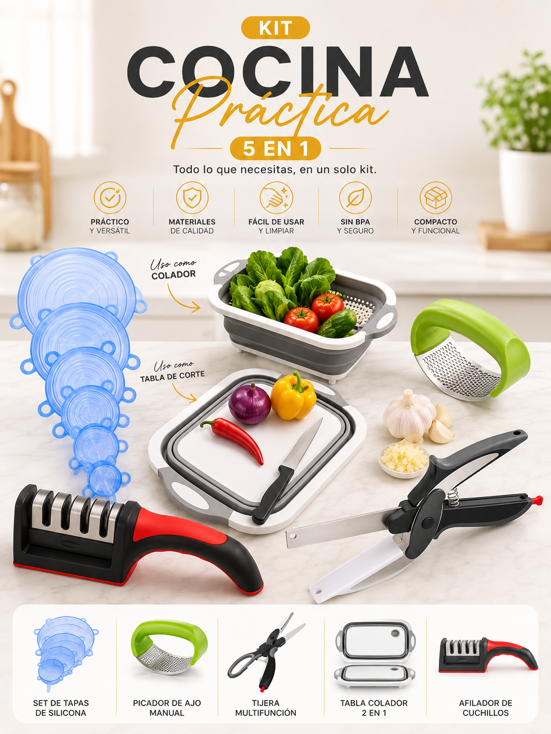 Kit Cocina Práctica 5 en 1