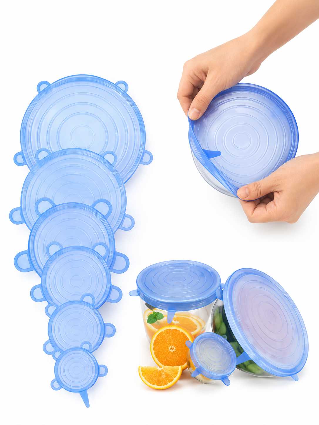 Set de 6 tapas de silicona